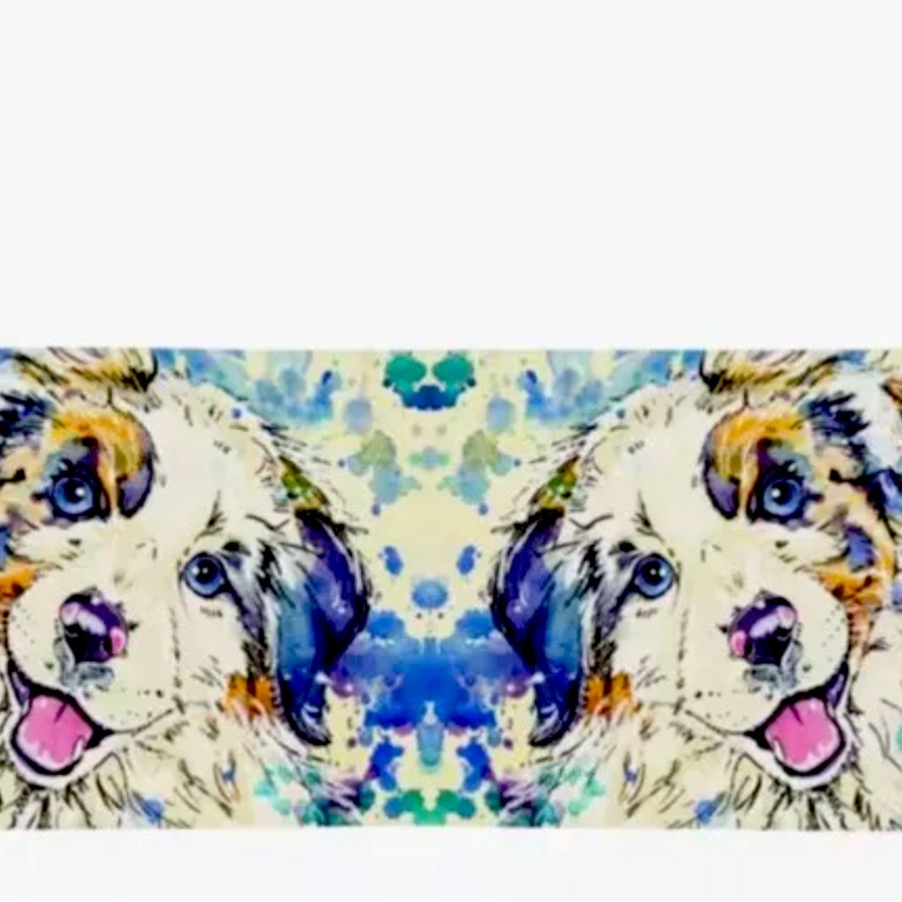 Adorable blue eye Australian shepherd long tassel scarf